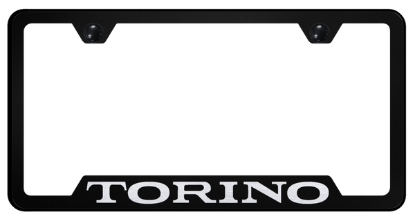 Ford Torino Cut-Out Frame - Laser Etched Black License Plate Frame - GF.TOR.EB