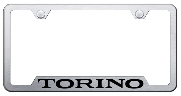 Ford Torino Cut-Out Frame - Laser Etched Brushed License Plate Frame - GF.TOR.ES