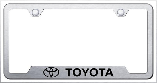 Toyota Toyota Brushed Stainless Steel Notched Laser Etched License Frame - GF.TOY.ES