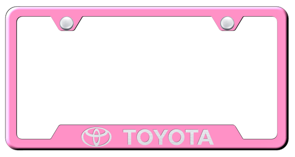 Toyota Toyota Cut-Out Frame - Laser Etched Pink License Plate Frame - GF.TOY.EP