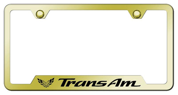 Pontiac Trans AM Gold Notched Laser Etched License Frame - GF.TRA.EG