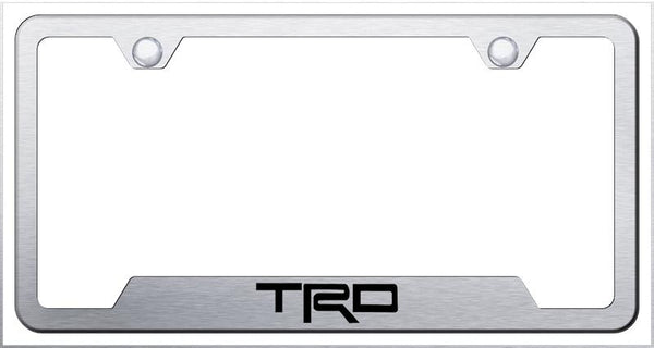 Toyota TRD Brushed Stainless Steel Notched Laser Etched License Frame - GF.TRD.ES