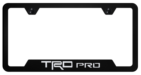 Toyota TRD Pro Cut-Out Frame - Laser Etched Black License Plate Frame - GF.TRDP.EB