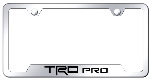 Toyota TRD Pro Cut-Out Frame - Laser Etched Mirrored License Plate Frame - GF.TRDP.EC