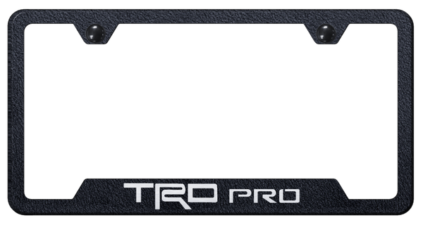 Toyota TRD Pro Cut-Out Frame - Laser Etched Rugged Black License Plate Frame - GF.TRDP.ERB