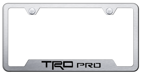 Toyota TRD Pro Cut-Out Frame - Laser Etched Brushed License Plate Frame - GF.TRDP.ES