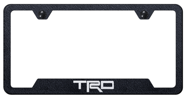 Toyota TRD Cut-Out Frame - Laser Etched Rugged Black License Plate Frame - GF.TRD.ERB