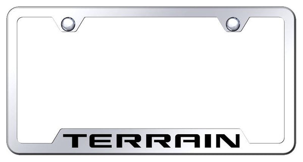 GMC Terrain Stainless Steel Notched Laser Etched License Frame - GF.TRN.EC