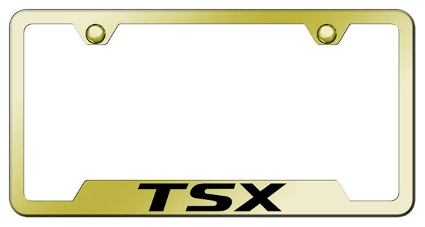 Acura TSX Gold Notched Laser Etched License Frame - GF.TSX.EG