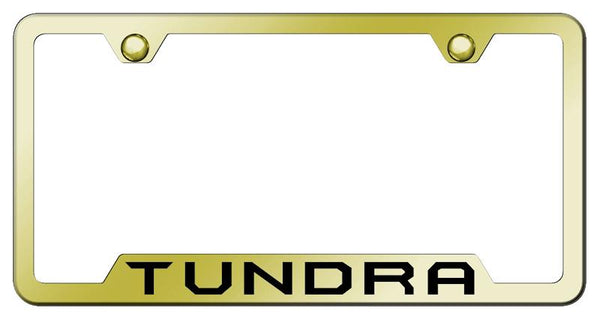 Toyota Tundra Gold Notched Laser Etched License Frame - GF.TUN.EG