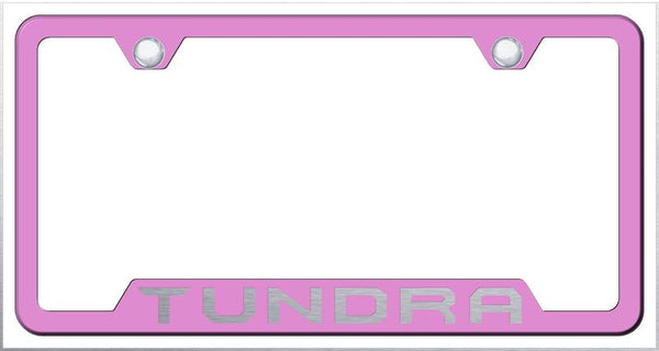 Toyota Tundra Pink Notched Laser Etched License Frame - GF.TUN.EP