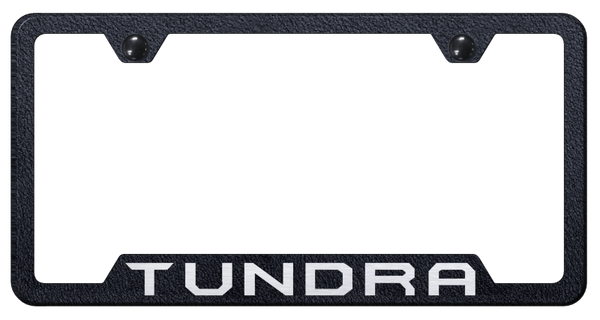 Toyota Tundra Cut-Out Frame - Laser Etched Rugged Black License Plate Frame - GF.TUN.ERB