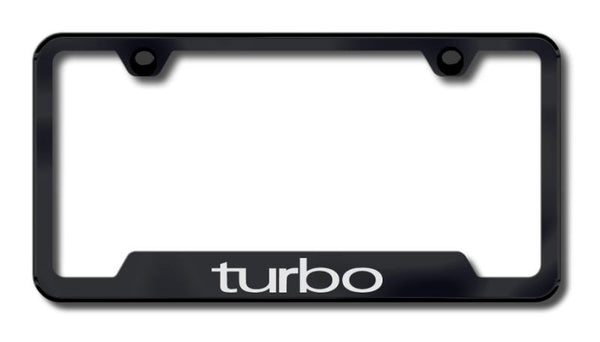 Turbo Black Notched Laser Etched License Frame - GF.TUR.EB