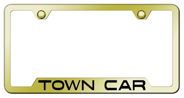 Lincoln Town Car Gold Notched Laser Etched License Frame - GF.TWN.EG