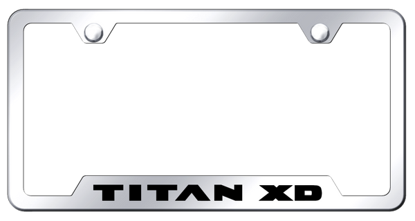 Nissan Titan XD Cut-Out Frame - Laser Etched Mirrored License Plate Frame - GF.TXD.EC