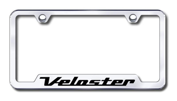 Hyundai Veloster Stainless Steel Notched Laser Etched License Frame - GF.VEL.EC