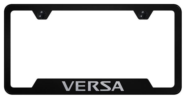 Nissan Versa Black Notched Laser Etched License Frame - GF.VSA.EB