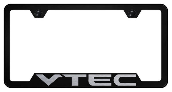 Honda V-TEC Black Notched Laser Etched License Frame - GF.VTE.EB