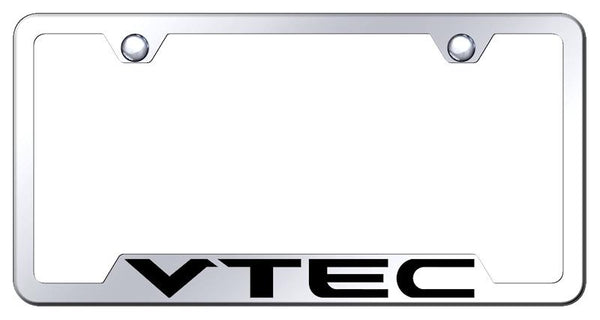 Honda VTEC Stainless Steel Notched Laser Etched License Frame - GF.VTE.EC