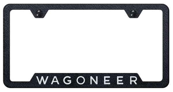 Jeep Wagoneer Cut-Out Frame - Laser Etched Rugged Black License Plate Frame - GF.WAG.ERB