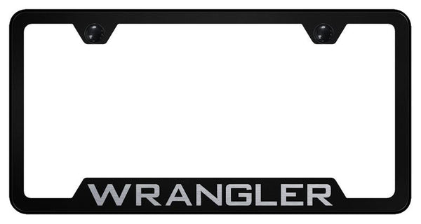 Jeep Wrangler Black Notched Laser Etched License Frame - GF.WRA.EB