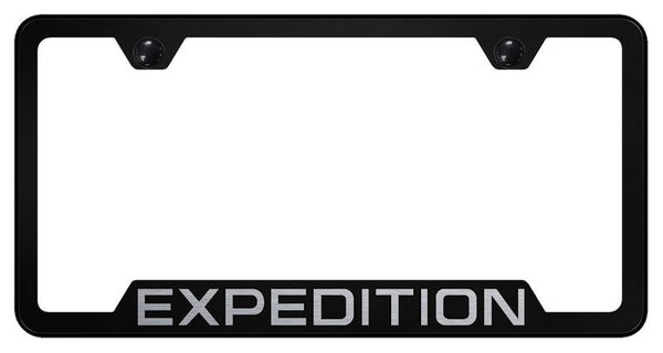 Ford Expedition Black Notched Laser Etched License Frame - GF.XPD.EB