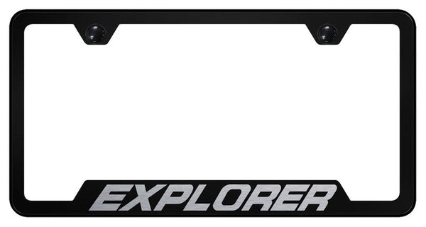 Ford Explorer Black Notched Laser Etched License Frame - GF.XPL.EB