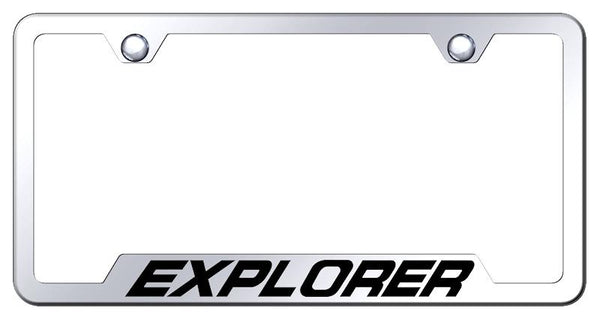 Ford Explorer Stainless Steel Notched Laser Etched License Frame - GF.XPL.EC