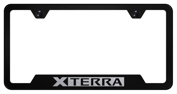 Nissan Xterra Black Notched Laser Etched License Frame - GF.XTE.EB