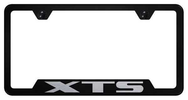 Cadillac XTS Black Notched Laser Etched License Frame - GF.XTS.EB