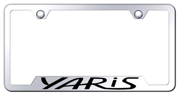 Toyota Yaris Stainless Steel Notched Laser Etched License Frame - GF.YAR.EC