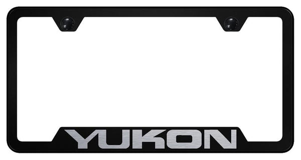 GMC Yukon Black Notched Laser Etched License Frame - GF.YUK.EB