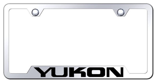 GMC Yukon Stainless Steel Notched Laser Etched License Frame - GF.YUK.EC