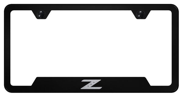 Nissan Z Black Notched Laser Etched License Frame - GF.Z.EB