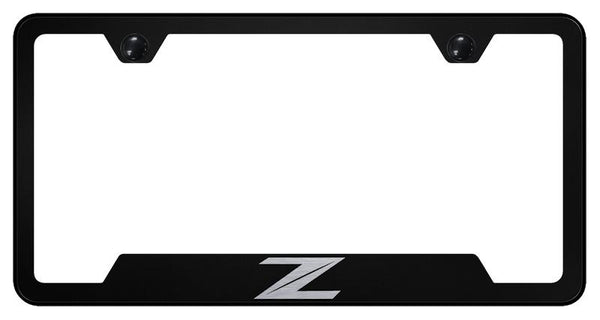 Nissan Z Black Notched Laser Etched License Frame - GF.Z2.EB