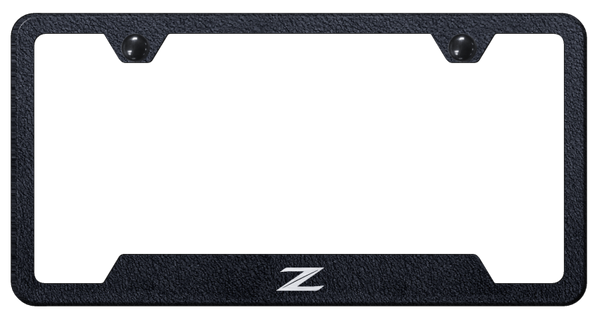 Nissan Z (New) Cut-Out Frame - Laser Etched Rugged Black License Plate Frame - GF.Z2.ERB