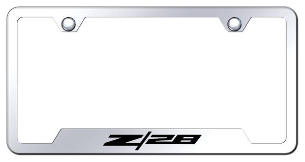 Chevrolet Z28 Stainless Steel Notched Laser Etched License Frame - GF.Z28.EC