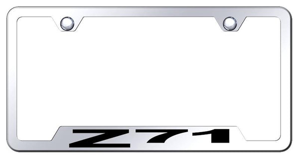 Chevrolet Z71 Stainless Steel Notched Laser Etched License Frame - GF.Z71.EC