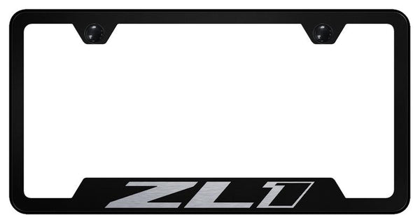 Chevrolet ZL1 Black Notched Laser Etched License Frame - GF.ZL1.EB