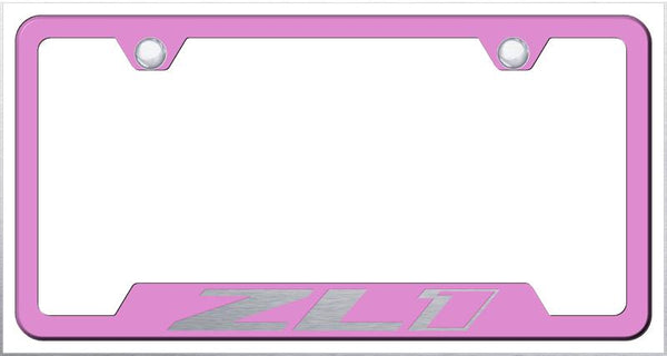 Chevrolet ZL1 Pink Notched Laser Etched License Frame - GF.ZL1.EP