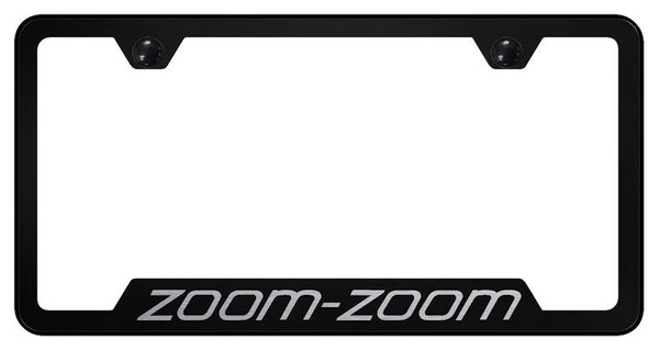 Mazda Zoom Zoom Black Notched Laser Etched License Frame - GF.ZOO.EB