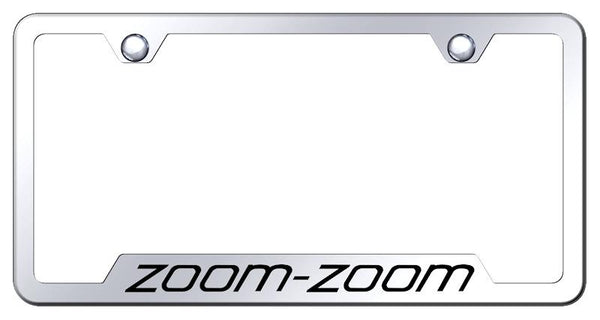 Mazda Zoom Zoom Stainless Steel Notched Laser Etched License Frame - GF.ZOO.EC