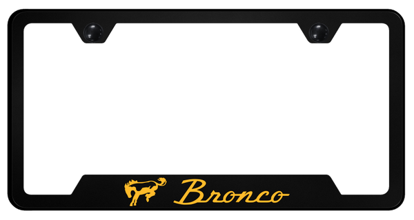 Ford Bronco Orange PC Notched Frame - UV Print on Black License Plate Frame - GFP.BRO.ORA.UB