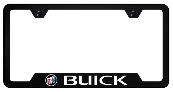 Buick Buick (Tri-Color Fill) PC Notched Frame - UV Print on Black License Plate Frame - GFP.BUI.T.UB