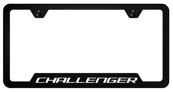 Dodge Challenger PC Notched Frame - UV Print on Black License Plate Frame - GFP.CHA.UB