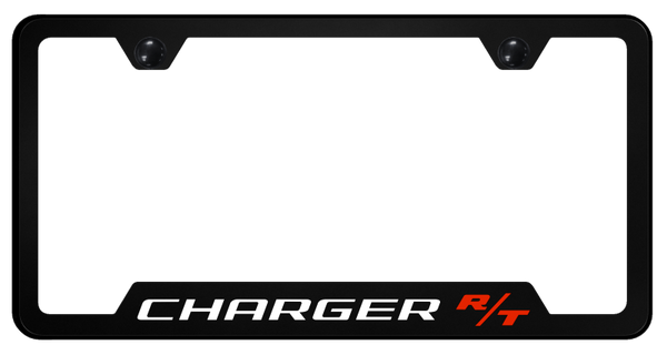 Dodge Charger R/T PC Notched Frame - UV Print on Black License Plate Frame - GFP.CHGRT.UB