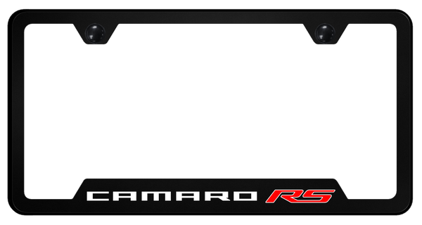 Chevrolet Camaro RS PC Notched Frame - UV Print on Black License Plate Frame - GFP.CMRRS.UB