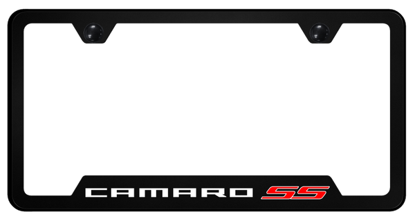 Chevrolet Camaro SS PC Notched Frame - UV Print on Black License Plate Frame - GFP.CMRSS.UB