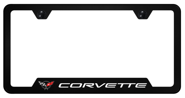 Chevrolet Corvette C5 PC Notched Frame - UV Print on Black License Plate Frame - GFP.COV5.UB