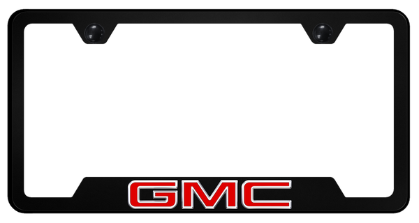 GMC GMC PC Notched Frame - UV Print on Black License Plate Frame - GFP.GMC.UB